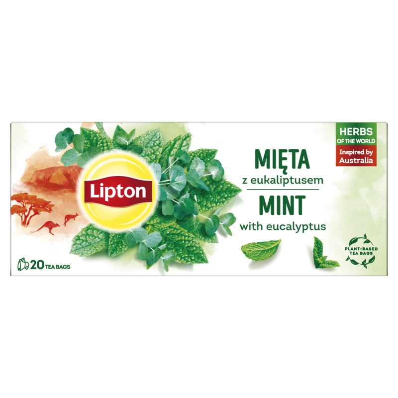 Tea LIPTON herbal, mint with eucalyptus, 20 bags