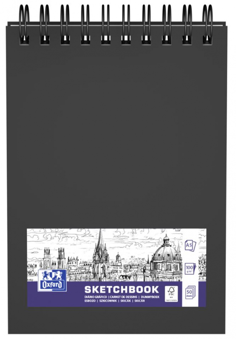 SZKICOWNIK OXFORD ART SPIRALA A5 50K.100G.CZARNY, Podkategoria, Kategoria