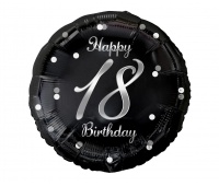BALON FOL.18" B&C HAPPY 18 BIRTHDAY CZARNY NADR.SR