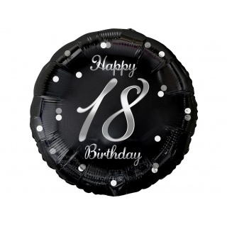 BALON FOL.18" B&C HAPPY 18 BIRTHDAY CZARNY NADR.SR, Podkategoria, Kategoria