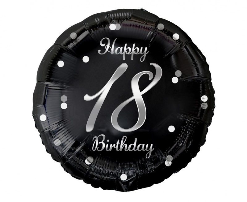 BALON FOL.18" B&C HAPPY 18 BIRTHDAY CZARNY NADR.SR, Podkategoria, Kategoria
