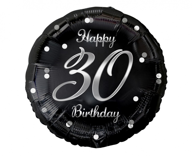 BALON FOL.18" B&C HAPPY 30 BIRTHDAY CZARNY NADR.SR, Podkategoria, Kategoria