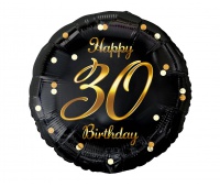 BALON FOL.18" B&C HAPPY 30 BIRTHDAY CZARNY NADR.ZŁ BALON FOL.18" B&C HAPPY 30 BIRTHDAY CZARNY NADR.ZŁ, Podkategoria, Kategoria