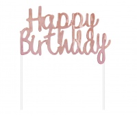 DEKORACJA PAP.B&C HAPPY BIRTHDAY RÓŻ.-ZŁOTA 11X14, Podkategoria, Kategoria