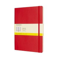 Notes MOLESKINE Classic XL, 19x25cm, w kratkę, miękka oprawa, 192 strony, czerwony, Notatniki, Zeszyty i bloki
