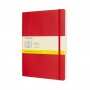 Notes MOLESKINE Classic XL, 19x25cm, w kratkę, miękka oprawa, 192 strony, czerwony