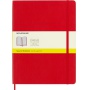 Notes MOLESKINE Classic XL, 19x25cm, w kratkę, miękka oprawa, 192 strony, czerwony, Notatniki, Zeszyty i bloki