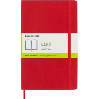 Notes MOLESKINE Classic L, 13x21cm, gładki, miękka oprawa, 192 strony, czerwony, Notatniki, Zeszyty i bloki