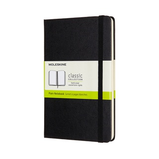 Notes MOLESKINE Classic M, 11,5x18 cm, gładki, twarda oprawa, 208 stron, czarny, Notatniki, Zeszyty i bloki