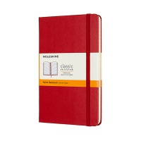 Notes MOLESKINE Classic M, 11,5x18 cm, w linie, twarda oprawa, scarlet red, 208 stron, czerwony, Notatniki, Zeszyty i bloki