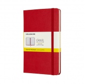 Notes MOLESKINE Classic M, 11,5x18 cm, w kratkę, twarda oprawa, scarlet red, 208 stron, czerwony, Notatniki, Zeszyty i bloki