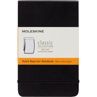 Notes MOLESKINE Reporter P, 9x14cm, w linie, miękka oprawa, czarny, Notatniki, Zeszyty i bloki