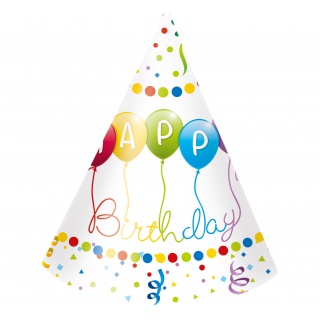 CZAPECZKI PAPIER."HAPPY BIRTHDAY STREAMERS" 6szt, Podkategoria, Kategoria