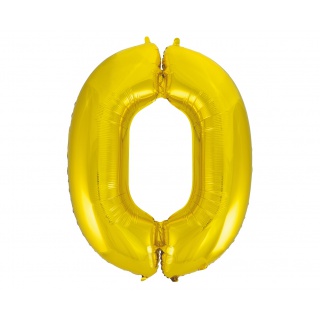 BALON FOLIOWY "CYFRA 0" ZŁOTA 85CM, Podkategoria, Kategoria