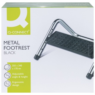 Podn&oacute;żek Q-CONNECT, z regulacją, 355x340x170mm, metalowy, Podn&oacute;żki i taborety, Wyposażenie biura