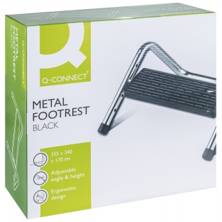 Podn&oacute;żek Q-CONNECT, z regulacją, 355x340x170mm, metalowy, Podn&oacute;żki i taborety, Wyposażenie biura