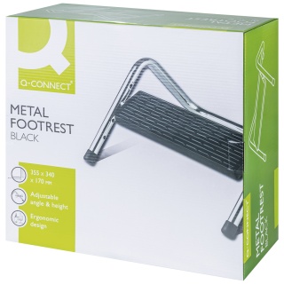 Podn&oacute;żek Q-CONNECT, z regulacją, 355x340x170mm, metalowy, Podn&oacute;żki i taborety, Wyposażenie biura