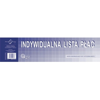 INDYWIDUALNA LISTA PŁAC 1/3 A3, Podkategoria, Kategoria