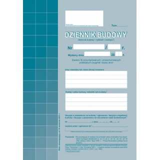 DZIENNIK BUDOWY A4 30kpl., Podkategoria, Kategoria