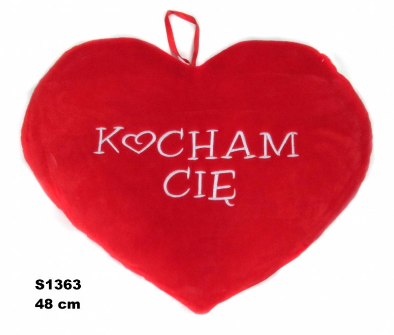 SERCE KOCHAM CIĘ 48 CM S1363, Walentynki, Art. świąteczne i okolicznościowe