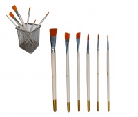 PĘDZLE NYLONOWE 6szt, Pędzle, Plastyka