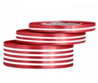Wstążka satynowa w linie, 25mm/22mb, czerwona, Podkategoria, Kategoria