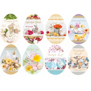 LAURKA B6 W KSZTAŁCIE JAJKA WIELKANOC, Wielkanoc, Art. świąteczne i okolicznościowe