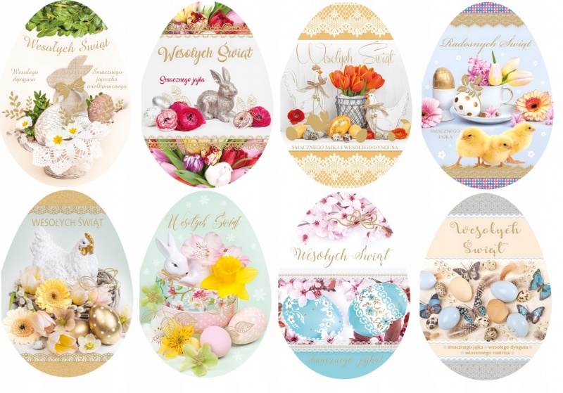 LAURKA B6 W KSZTAŁCIE JAJKA WIELKANOC, Wielkanoc, Art. świąteczne i okolicznościowe