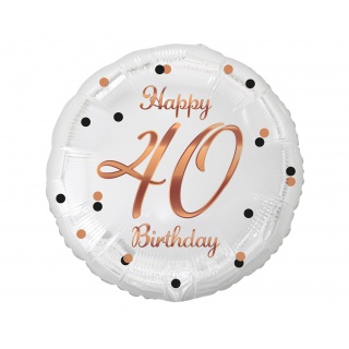 BALON FOLIOWY B&C HAPPY 40 BIRTH.BIAŁY NADR.RÓŻ/ZŁ, Podkategoria, Kategoria