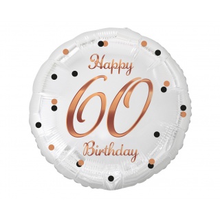 BALON FOLIOWY B&C HAPPY 60 BIRTH.BIAŁY NADR.RÓŻ/ZŁ, Podkategoria, Kategoria