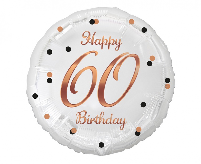 BALON FOLIOWY B&C HAPPY 60 BIRTH.BIAŁY NADR.RÓŻ/ZŁ BALON FOLIOWY B&C HAPPY 60 BIRTH.BIAŁY NADR.RÓŻ/ZŁ, Podkategoria, Kategoria