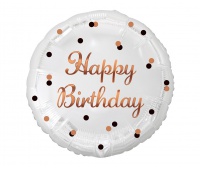 BALON FOLIOWY B&C HAPPY BIRTHDAY BIAŁY NADR.RÓŻ/ZŁ