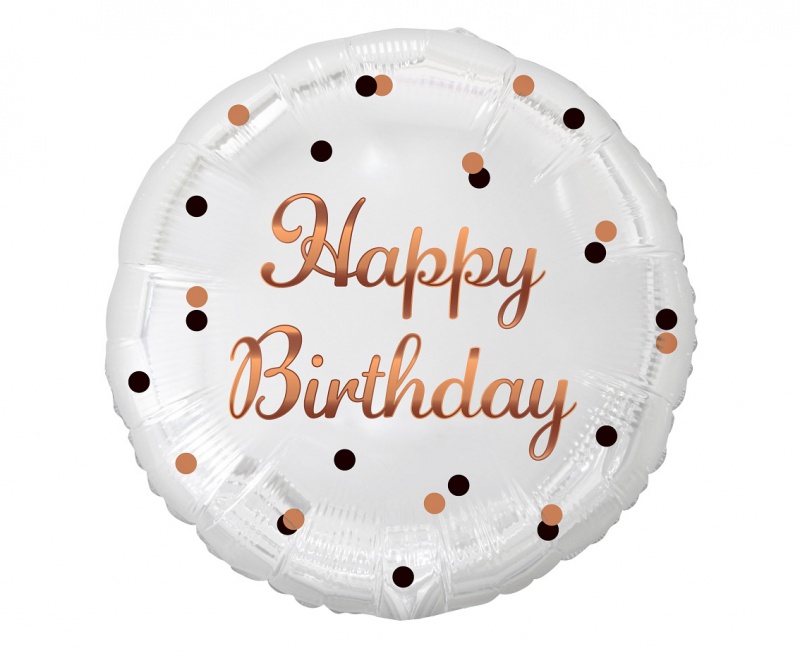 BALON FOLIOWY B&C HAPPY BIRTHDAY BIAŁY NADR.RÓŻ/ZŁ, Podkategoria, Kategoria