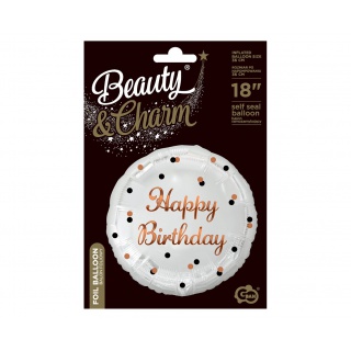 BALON FOLIOWY B&C HAPPY BIRTHDAY BIAŁY NADR.RÓŻ/ZŁ, Podkategoria, Kategoria