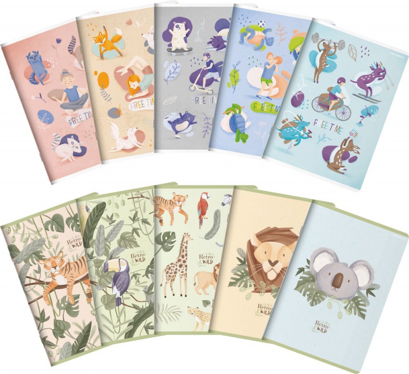 ZESZYT TOP FREE&WILD A5 16K.LINIA PODW.KOLOR.20szt, Podkategoria, Kategoria