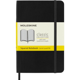 Notes MOLESKINE Classic P (9x14cm) w kratkę, miękka oprawa, 192 strony, czarny, Notatniki, Zeszyty i bloki