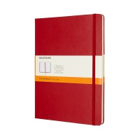MOLESKINE Classic Notebook XL (19x25 cm), ruled, hard cover, 192 pages, red