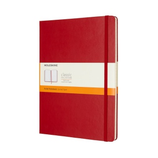 Notes MOLESKINE Classic XL (19x25 cm) w linie, twarda oprawa, 192 strony, czerwony, Notatniki, Zeszyty i bloki