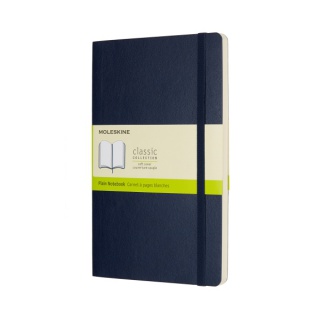 Notes MOLESKINE L (13x21cm) gładki, miękka oprawa, sapphire blue, 192 strony, niebieski, Notatniki, Zeszyty i bloki