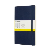 MOLESKINE Classic Notebook L (13x21 cm), squared, soft cover, sapphire blue, 192 pages, blue