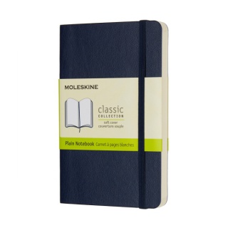Notes MOLESKINE P (9x14cm) gładki, miękka oprawa, sapphire blue, 192 strony, niebieski, Notatniki, Zeszyty i bloki