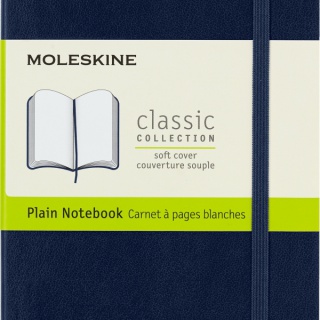 Notes MOLESKINE P (9x14cm) gładki, miękka oprawa, sapphire blue, 192 strony, niebieski, Notatniki, Zeszyty i bloki