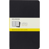 Zestaw 3 Zeszytów MOLESKINE Cahier Journals L (13x21cm) w kratkę, 80 strony, czarny, Notatniki, Zeszyty i bloki