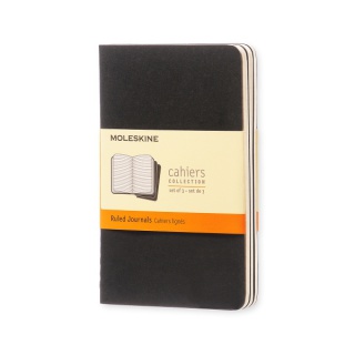Zestaw 3 Zeszytów MOLESKINE Cahier Journals P (9x14cm) w linie, 64 strony, czarny, Notatniki, Zeszyty i bloki