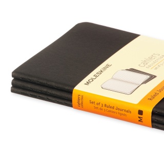 Zestaw 3 Zeszytów MOLESKINE Cahier Journals P (9x14cm) w linie, 64 strony, czarny, Notatniki, Zeszyty i bloki