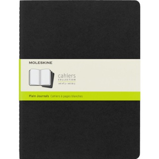 Zestaw 3 Zeszytów MOLESKINE Cahier Journals XL (19x25cm) gładki, 120 stron, czarny, Notatniki, Zeszyty i bloki
