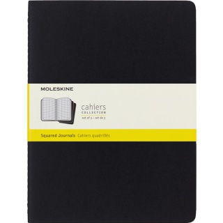 Zestaw 3 Zeszytów MOLESKINE Cahier Journals XL (19x25cm) w kratkę, 120 stron, czarny, Notatniki, Zeszyty i bloki