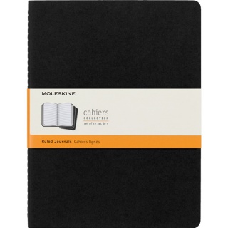 Zestaw 3 Zeszytów MOLESKINE Cahier Journals XL (19x25cm) w linie, 120 stron, czarny, Notatniki, Zeszyty i bloki