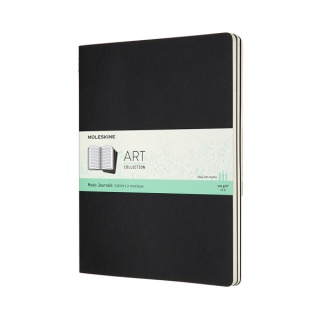 Zestaw 3 Zeszytów MOLESKINE Cahier XL (19x25cm) w pięciolinie, music, 80 stron, czarny, Notatniki, Zeszyty i bloki