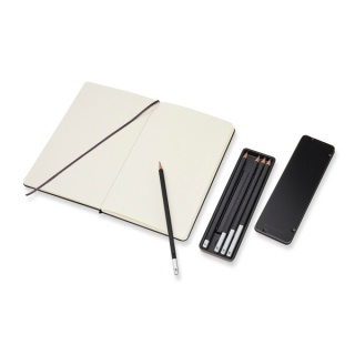 Zestaw MOLESKINE Sketchbook L + zestaw ołówków, Notatniki, Zeszyty i bloki